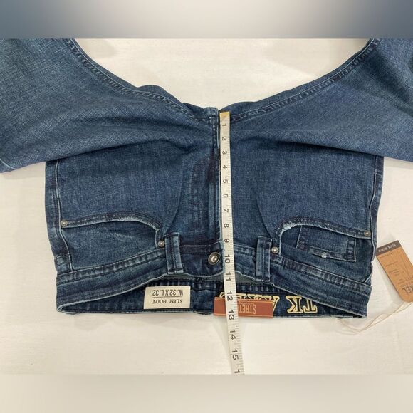T.K. Axel Jeans Men’s 32x32 Blue Denim Slim Bootcut Stretch Flap Pocket Casual - Picture 10 of 12